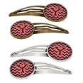 thumbnail image 1 of Carolines Treasures  Letter Y Chevron Maroon & White Barrettes Hair Clips - Maroon & White - 0.75in. H x 0.25in. W x 2.25in. L, 1 of 1