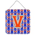 thumbnail image 1 of Carolines Treasures  Letter V Football Green - Blue & Orange Wall or Door Hanging Prints, 1 of 1