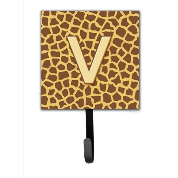 Carolines Treasures Letter V Initial Monogram - Giraffe Leash Holder Or Key Hook
