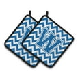 thumbnail image 1 of Carolines Treasures  Letter W Chevron Blue & White Pair of Pot Holders, 1 of 1