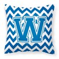 thumbnail image 1 of Carolines Treasures Letter W Chevron Blue and White Fabric Decorative Pillow 14Hx14W multicolor, 1 of 2