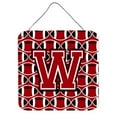 thumbnail image 1 of Carolines Treasures  Letter W Football Red - Black & White Wall or Door Hanging Prints, 1 of 1