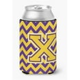 thumbnail image 1 of Carolines Treasures  Letter X Chevron Purple & Gold Can or Bottle Hugger - Purple & Gold - 0.25in. H x 4in. W x 5.5in. L, 1 of 1