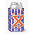 thumbnail image 1 of Carolines Treasures  Letter X Football Green - Blue & Orange Can or Bottle Hugger, 1 of 1