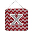 thumbnail image 1 of Carolines Treasures  Letter X Chevron Crimson & Grey Wall or Door Hanging Prints - Crimson & Grey - 6in. H x 0.02in. W x 6in. L, 1 of 1