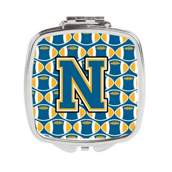 Carolines Treasures Letter N Football Blue & Gold Compact Mirror - 3 x 0.3 x 2.75 in.