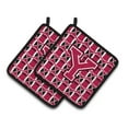 thumbnail image 1 of Carolines Treasures  Letter Y Football Crimson & White Pair of Pot Holders 7.5 x 3 x 7.5 in., 1 of 1