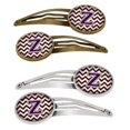 thumbnail image 1 of Carolines Treasures  Letter Z Chevron Purple & Gold Barrettes Hair Clips - Purple & Gold - 0.75in. H x 0.25in. W x 2.25in. L, 1 of 1