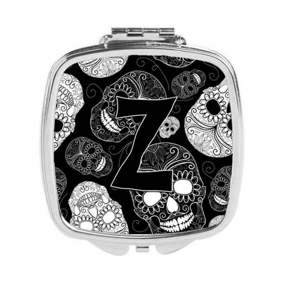 Carolines Treasures Letter Z Day of the Dead Skulls Black Compact Mirror