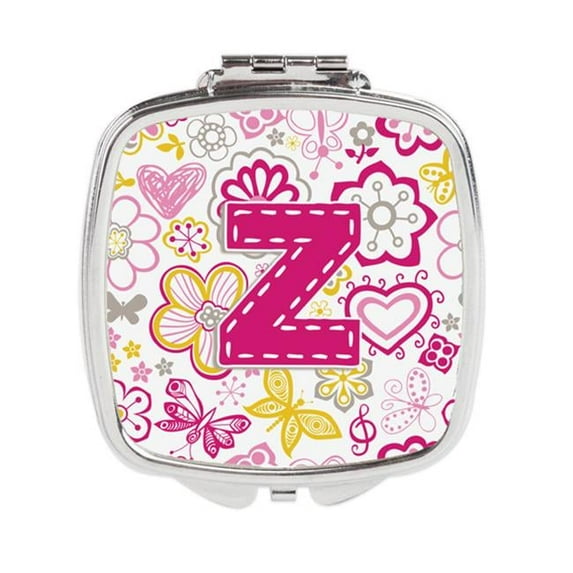 Carolines Treasures Letter Z Flowers & Butterflies Pink Compact Mirror - Pink