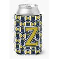 thumbnail image 1 of Carolines Treasures  Letter Z Football Blue & Gold Can or Bottle Hugger - Blue & Gold - 0.25in. H x 4in. W x 5.5in. L, 1 of 1