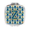thumbnail image 1 of Carolines Treasures  Letter Z Football Blue & Gold Compact Mirror - 3 x 0.3 x 2.75 in., 1 of 1
