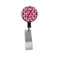 thumbnail image 1 of Carolines Treasures  Letter Z Football Crimson - Grey & White Retractable Badge Reel, 1 of 1