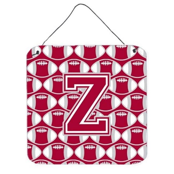 Carolines Treasures Letter Z Football Crimson - Grey & White Wall or Door Hanging Prints