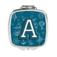 thumbnail image 1 of Carolines Treasures  Letter a Sea Doodles Initial Alphabet Compact Mirror, 1 of 1