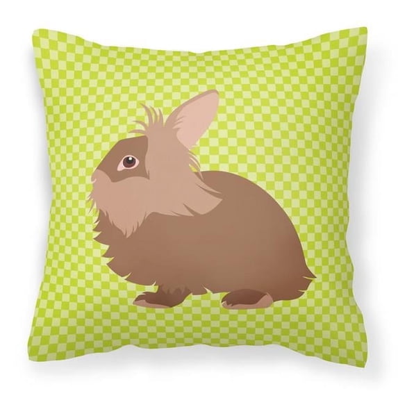 Carolines Treasures BB7786PW1818 Lionhead Rabbit Green Fabric Decorative Pillow, 18 x 18 in.