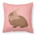 thumbnail image 1 of Lionhead Rabbit Animal Art Checkboard Design Fabric Decorative Pillow, 1 of 2