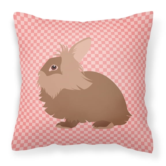 Lionhead Rabbit Animal Art Checkboard Design Fabric Decorative Pillow