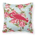 thumbnail image 1 of Caroline's Treasures BB1028-RS-BU-PW1818 Lobster Shabby Chic Blue Roses Canvas Fabric Decorative Pillow BB1028, 18H x18W, Multicolor, 1 of 2