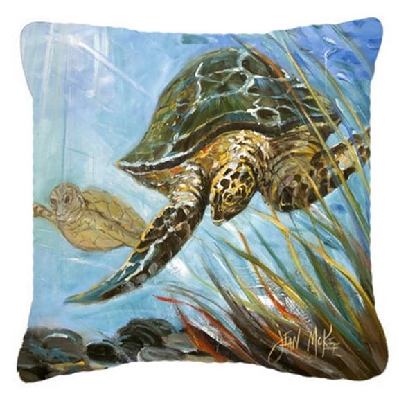 Carolines Treasures Loggerhead Sea Turtle Canvas Fabric Decorative Pillow