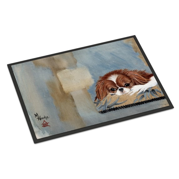 Carolines Treasures MH1010MAT Japanese Chin Resting Door Mat Indoor Rug or Outdoor Welcome Mat 18x27 Doormat 27"L x