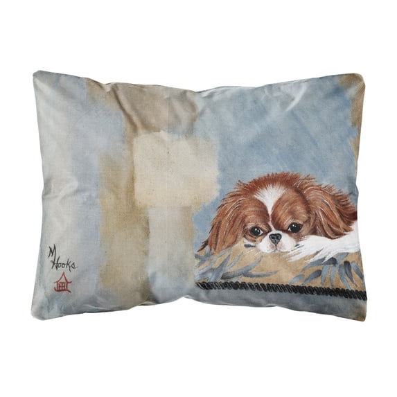Carolines Treasures MH1010PW1216 Japanese Chin Resting Canvas Fabric Decorative Pillow 12H x16W multicolor