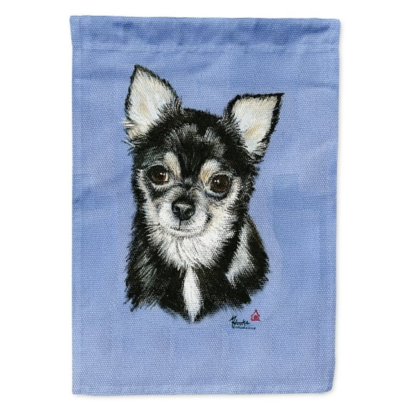 Carolines Treasures MH1016CHF Chihuahua in blue House Flag House Size multicolor