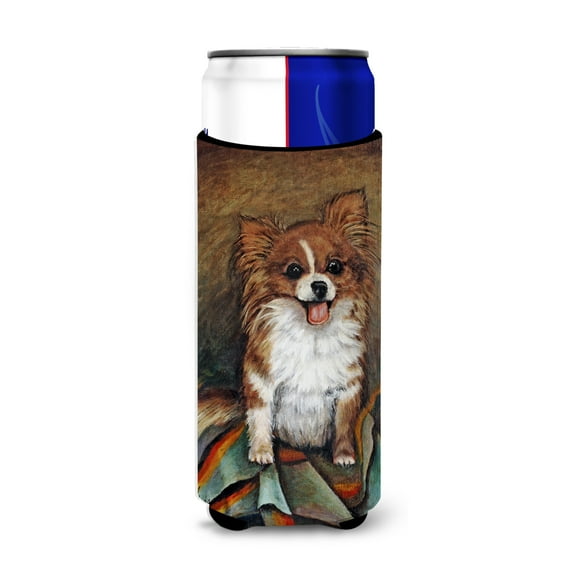 Carolines Treasures MH1039MUK Cecilia Chihuahua Long Hair Ultra Beverage Insulators for slim cans Slim Can multicolor