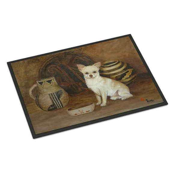 Carolines Treasures MH1043JMAT Chihuahua Ancient History Door Mat Indoor Rug or Outdoor Welcome Mat 24x36 Doormat  36"L
