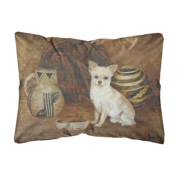 Carolines Treasures MH1043PW1216 Chihuahua Ancient History Canvas Fabric Decorative Pillow, 12H x16W, multicolor