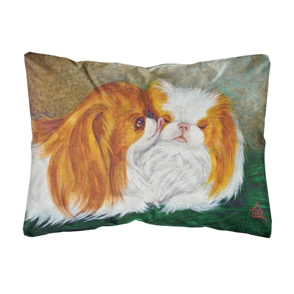 Carolines Treasures MH1045PW1216 Japanese Chin Best Friends Canvas Fabric Decorative Pillow, 12H x16W, multicolor