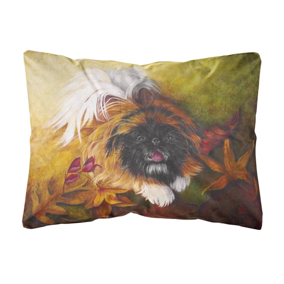 Carolines Treasures MH1046PW1216 Pekingese Boogie Canvas Fabric Decorative Pillow, 12H x16W, multicolor