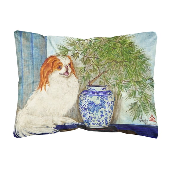 Carolines Treasures MH1048PW1216 Japanese Chin Ming Vase Canvas Fabric Decorative Pillow, 12H x16W, multicolor
