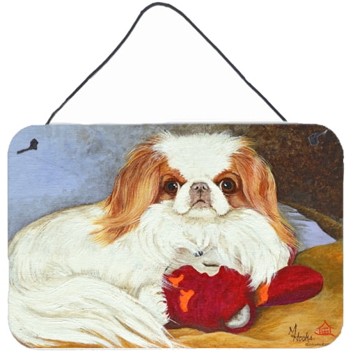 Carolines Treasures MH1049DS812 Japanese Chin Pink Gorilla Wall or Door Hanging Prints 8x12 multicolor