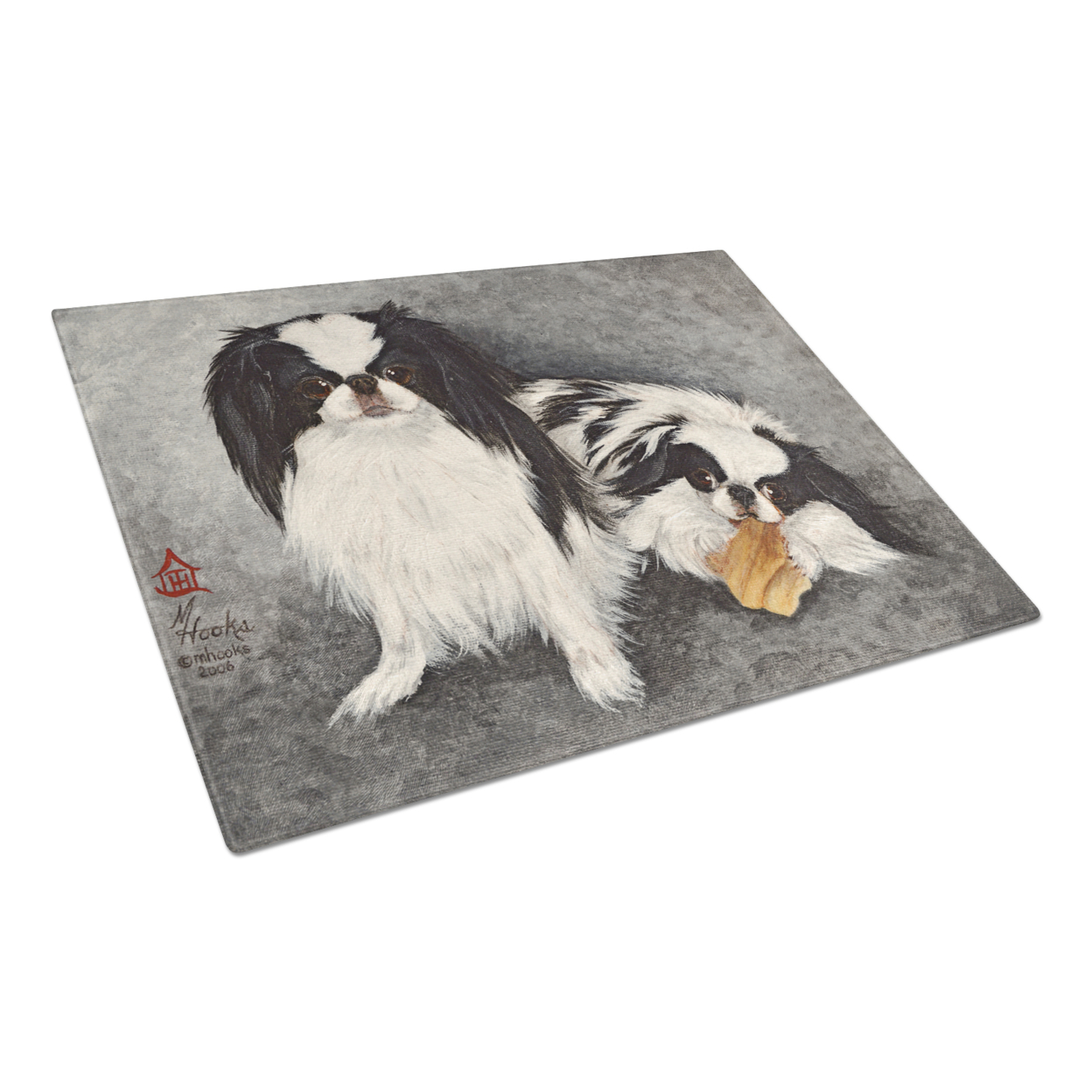 Carolines Treasures MH1050LCB Japanese Chin Impress Glass Cutting Board Large, 12H x 16W, multicolor
