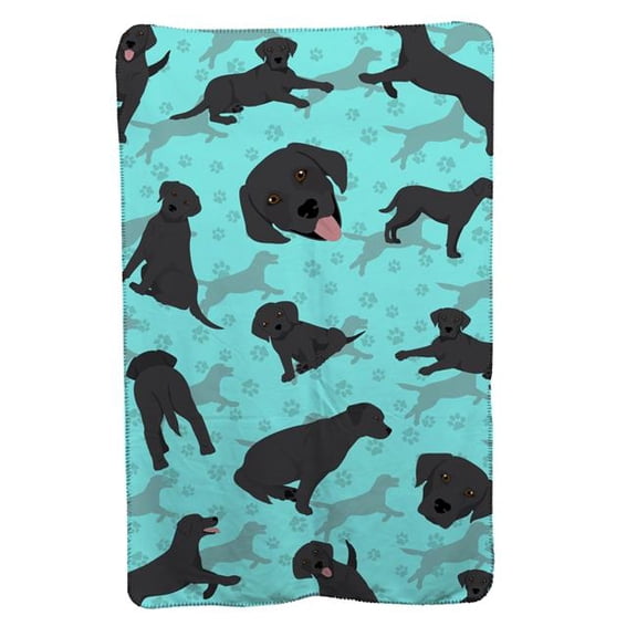 Carolines Treasures MLM1007TBLT 58 x 36 in. Blue, Black Labrador Retriever Soft Travel Blanket with Bag