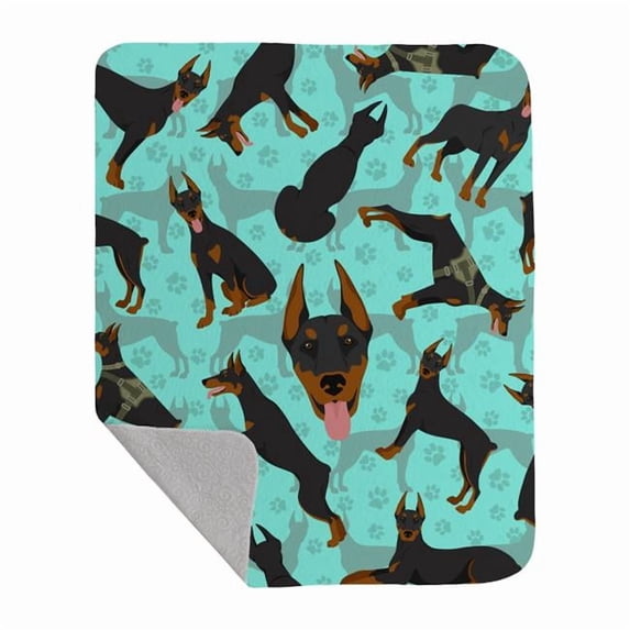Carolines Treasures MLM1021LQB 50 x 60 in. Doberman Pinscher Quilted Blanket, Blue