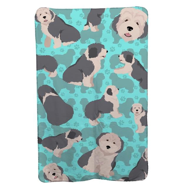 Carolines Treasures MLM1034TBLT 58 x 36 in. Blue Old English Sheepdog Soft Travel Blanket with Bag