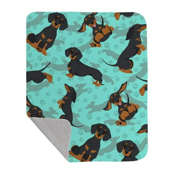 Carolines Treasures MLM1039LQB 50 x 60 in. Black & Tan Dachshund Quilted Blanket, Blue