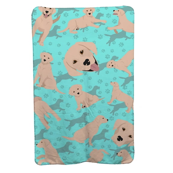 Yellow Labrador Retriever Soft Travel Blanket with Bag 36 in x 58 in