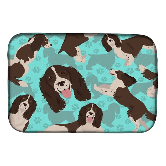 Carolines Treasures MLM1076DDM 21 x 14 in. Blue Liver English Springer Spaniel Dish Drying Mat