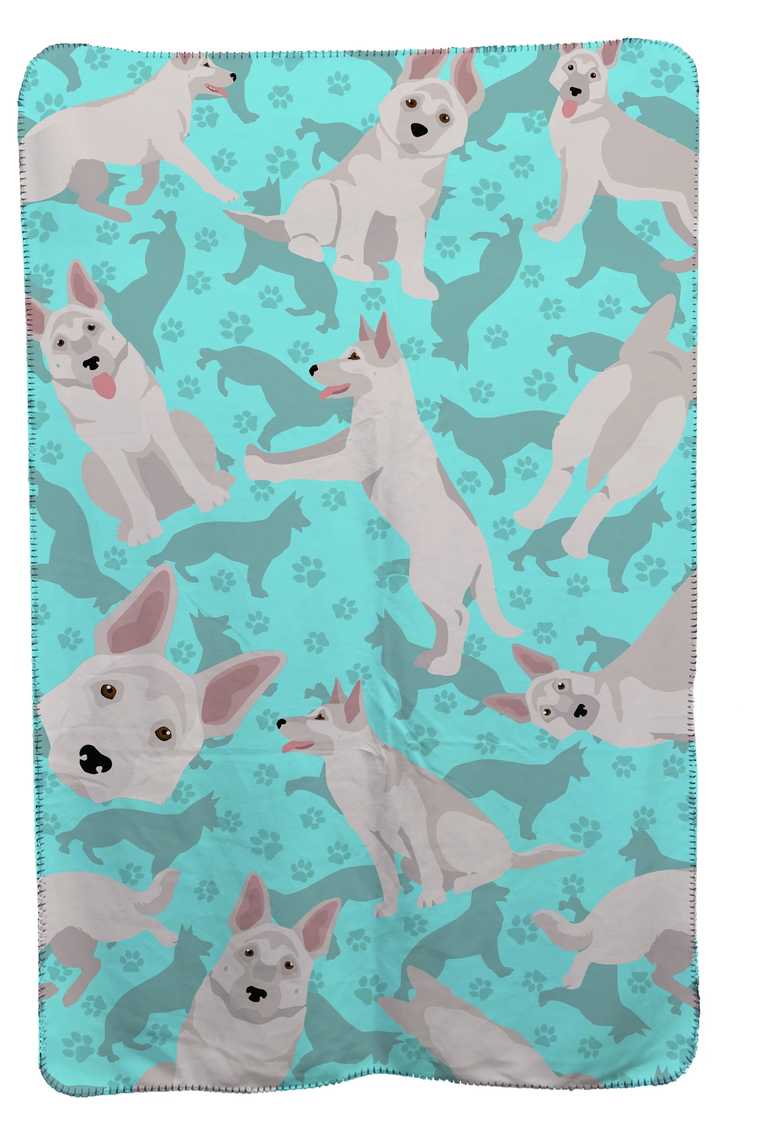 White German Shepherd Soft Travel Blanket with Bag 36 in x 58 in