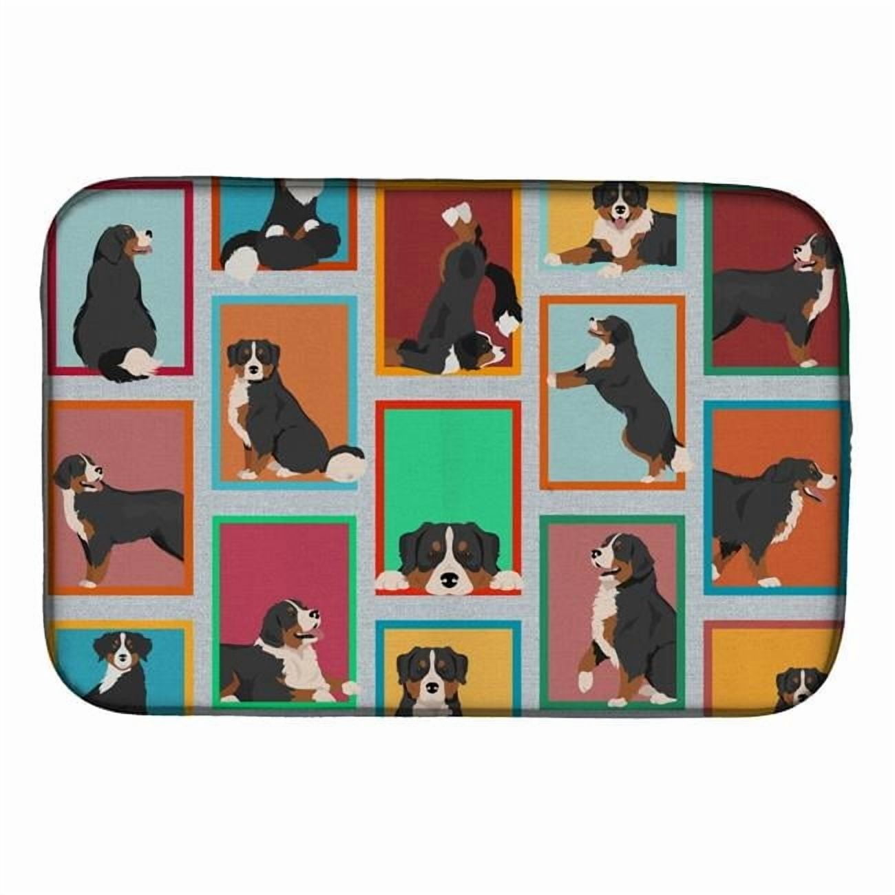 Carolines Treasures MLM1087DDM 21 x 14 in. Unisex Lots of Bernese Mountain Dog Dish Drying Mat
