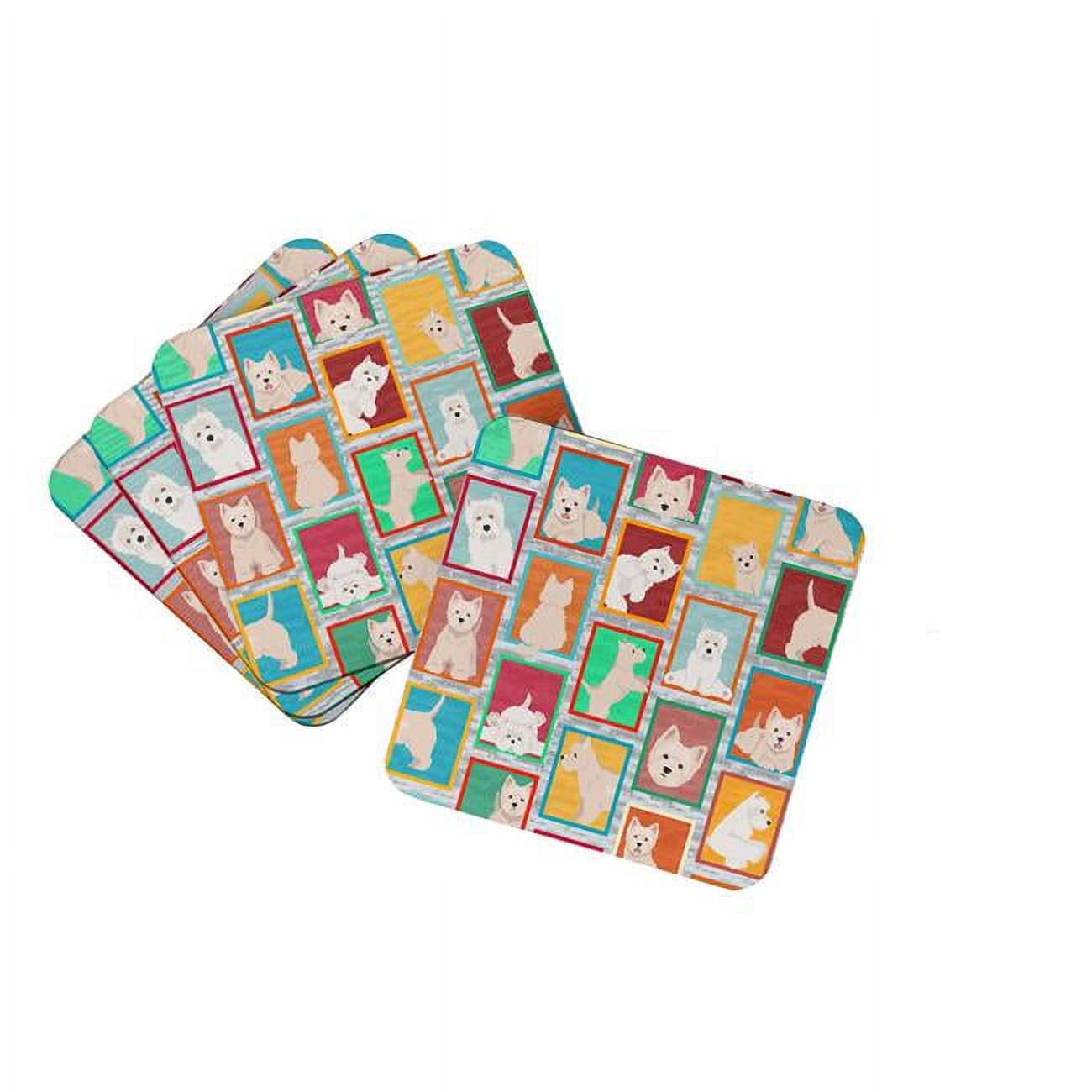 Carolines Treasures MLM1105FC 3.5 X 3.5 In. Lots Of Westie Foam Coaster Set Of 4