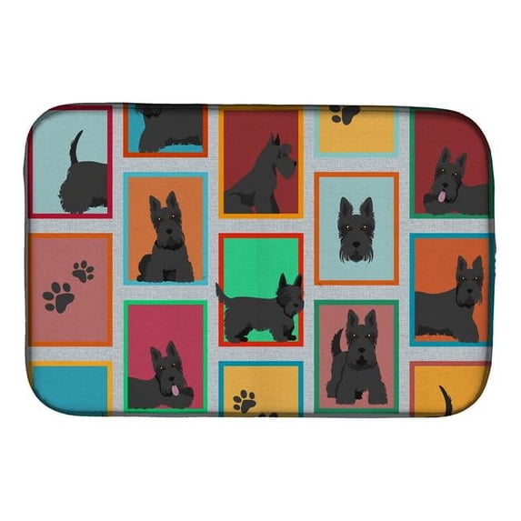 Carolines Treasures MLM1109DDM 21 x 14 in. Lots of Scottish Terrier Dish Drying Mat