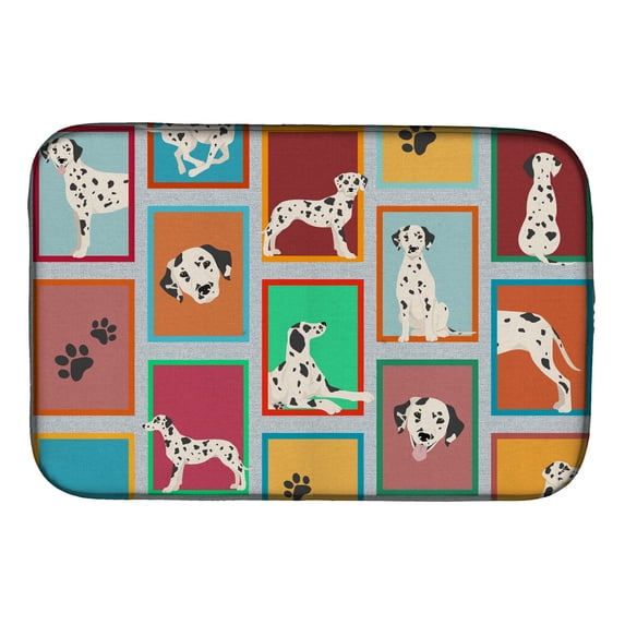 Lots of Dalmatian Dish Drying Mat 14 in x 21 in