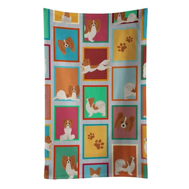 Lots of Red and White Papillon Kitchen Towel 15 in x 25 in