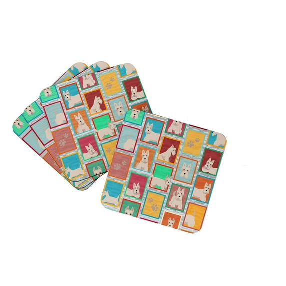Carolines Treasures MLM1158FC 3.5 x 3.5 in. Lots of Wheaten Scottish Terrier Foam Coaster - Set of 4