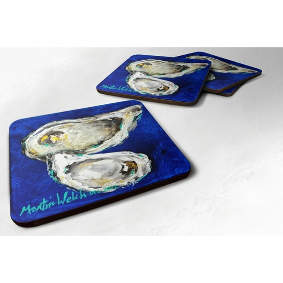 Carolines Treasures MW1002FC Oyster Ate Dat Foam Coaster Set of 4 3 1/2 x 3 1/2 multicolor