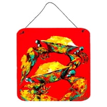 Carolines Treasures MW1073DS66 Crab Two Tone Wall or Door Hanging Prints 6x6 multicolor